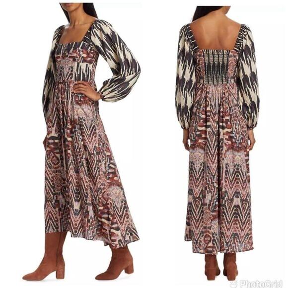 MARIA CHER Multicolored Southwestern 100% Cotton Junin Naibi Dress size XS - Picture 14 of 16